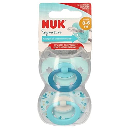 NUK Signature Schnuller Größe 1, 0-6 Monate, 2er Pack