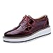 Scarpe con Zeppa da Donna Classiche Scarpe Brogue in Pelle Verniciata Traspiranti Antiscivolo Low Top Scarpe Casual alla Moda con Lacci