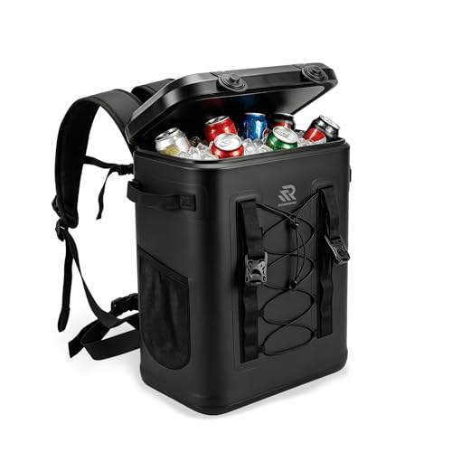 Image of Premium Zipperless Magnetic Kayak Cooler Backpack | 48 Hours Insulated Leakproof Soft Cooler with One-Hand Lid, TPU Cooler for Camping Boating Beach Water Sports