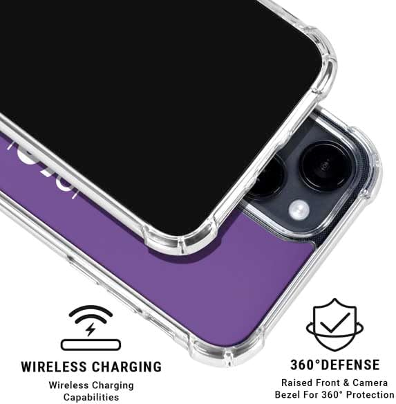 Skinit Clear Phone Case Compatible with iPhone 15 Plus - Officially Licensed NBA Sacramento Kings Standard - Purple Design