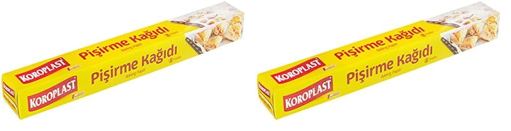 Koroplast Pişirme Kağıdı 8 mt, Helal Sertifikalı ve BPA İçermez 37cm x 8mt, Fırında Tavuk, Et, Tatlı, Börek Pişirmek için Uygun, 220 C° Yüksek Isıya Dayanıklı Fırın Pişirme Kağıdı, Yapışmaz ve Yanmaz