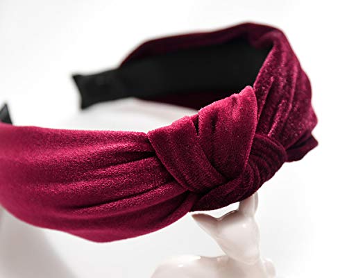 CÉLLOT 8 Pieces Solid Color Knoted Headbands Girls Velvet Knot Hair Hoop Wide Vintage Twisted Headwear for Woman Hair Accessories
