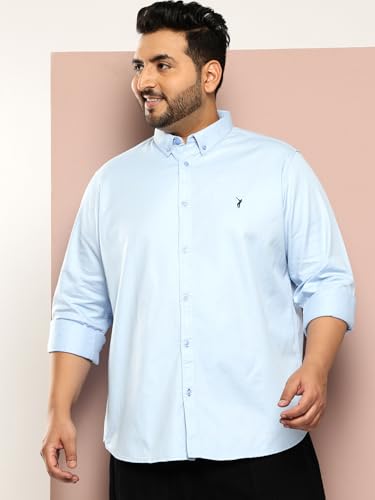 Image of Thomas Scott Men's Cricket Club Collection Classic Regular Fit Twill Shirt | 100% Cotton Long Sleeve Solid Shirt with Button Down Collar (Available in Plus Size)