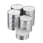Realm White Unscented 4 Hour Burn Tea Light Candles (12 Pack) | Smokeless + Long Lasting + Even Burning | Mess Free Candles That Will Light Up Your Home