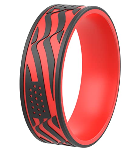 Alliance en silicone unisexe bague mince 2 mm imprimé laser taille 18.90mm