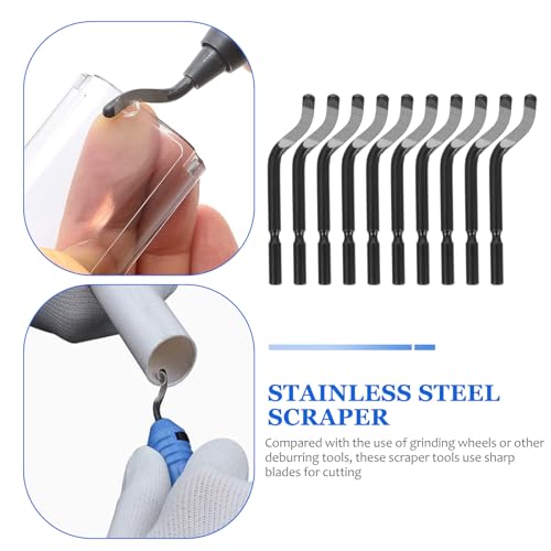 iplusmile Entgrater Ersatzklingen, 10Pcs Metall Entgraten Klingen Edelstahl Ersatz Entgratet Werkzeug Entgraten Klingen Entgraten Trimmen Schaber