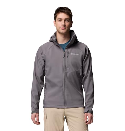 Columbia Cascade Ridge III Softshell, Chaqueta Lista para la Aventura Características: Resistente al Agua, Capucha Desmontable, Dobladillo Ajustable, Bolsillos Seguros, Mentonera - Hombre