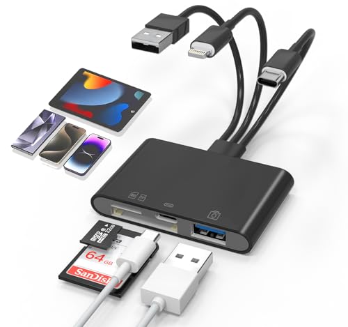 SD Card Reader for iPhone Digital Camera Transfer - Lightning