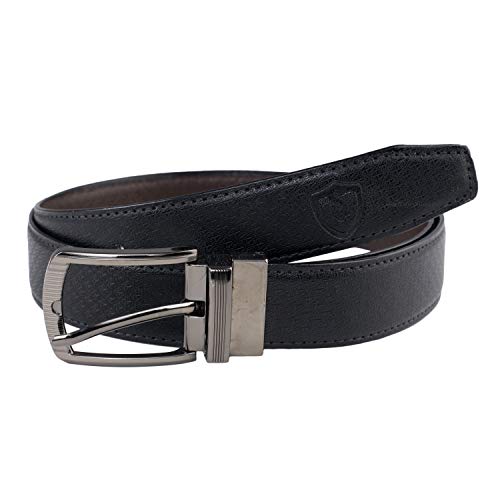 Image of Keviv PU-Leather Formal, Casual & Reversible Belts For Men (Black /Brown) (GB-)