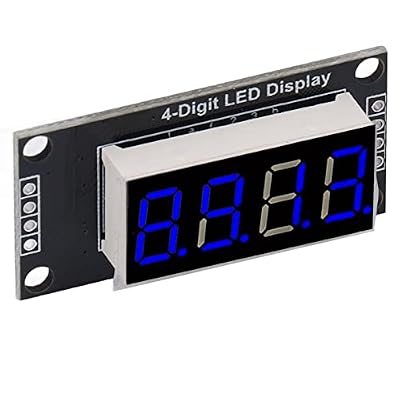 KIMISS 4 Digit Tube LED 7 Segment Display TM1637 Driver Digital Optoelectronic Module Blue 0.36in Professional Accessories, KIMISSuk20mdrv1n