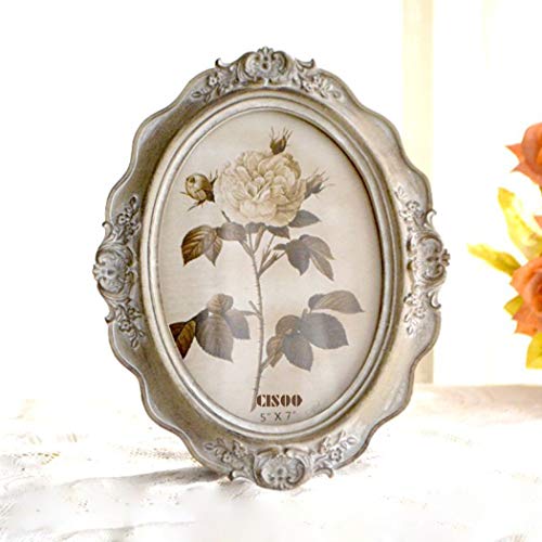Cisoo Vintage Oval Picture Frame 5X7 Antique Photo Frame Table Top Display And Wall Hanging Home Decor (Wood Color) #TOP1