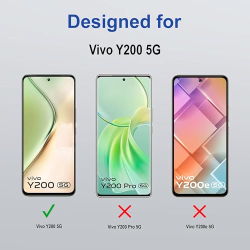 Image of ZAP CASE HD Plus Tempered Glass Screen Protector Compatible for Vivo Y200 5G (Black) Edge to Edge Coverage with Easy Installation Kit