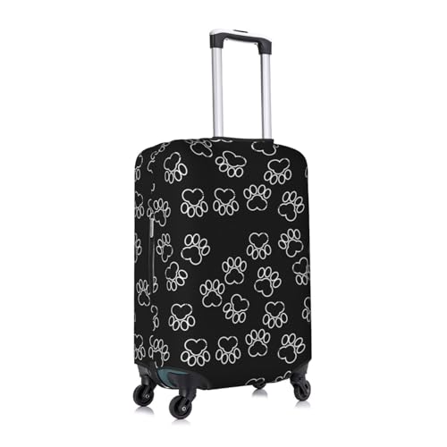 Black Paw Print Luggage Suitcase Cover, Stretchable Protection Luggage Stylish Suitcase Covers Medium3