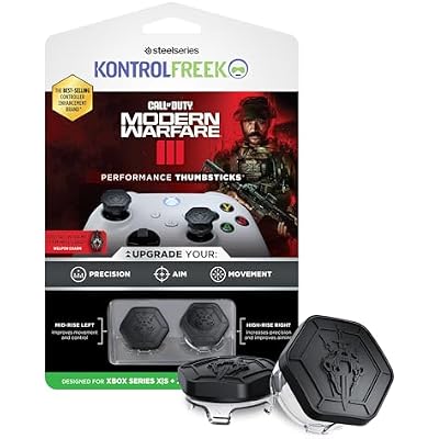 KontrolFreek Call of Duty: Modern Warfare III Performance Thumbsticks for Xbox One (XB1) and Xbox Series X (XBX) | 1 High-Rise, 1 Mid-Rise | Black/Clear