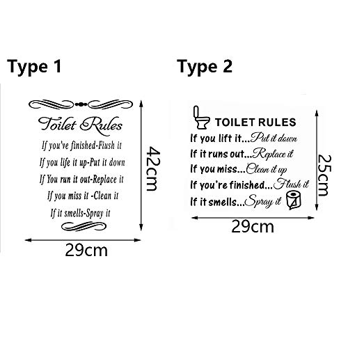 Okdeals AM1Q605C8IUS Toilet Rules Bathroom Decals Removable Wall Quotes Stickers Vinly Art Decor Home Decorations thumb #4