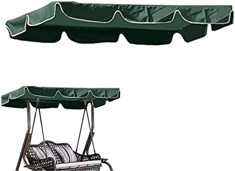 Porch Swing Canopy Replacement - Waterproof Swing Top Cover Replacement - Swing Canopy Sunshade Cover for Outdoor Seat(Green)