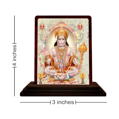 Image of Hanuman ji ki murti (Wooden /Size 7.5X10 cm) Showpiece for Bedroom Figurine for Living Room