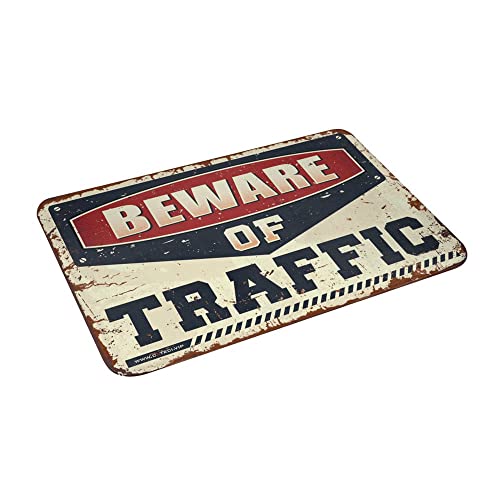 Tapis Beware of Traffic 50x80cm pour sécuriser l'entrée de la maison après les sorties d'école - 3
