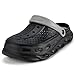 AnyuTech Clogs for Women and Men,Garden Shoes with Arch Support,Unisex Comfort Slip-on Sandals with Removable Cushion Footbed Black/Grey