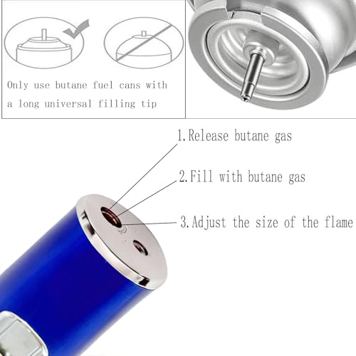 Encendedor de soplete a butano recargable azul miniatura 5