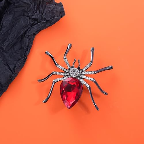 Image of YOQUCOL Halloween Spider Shape Brooch Pins for Women Girls Gift