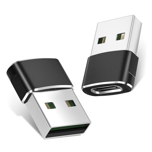 BASESAILOR Adattatore da USB C a USB Confezione da 2 Adattatori da USB C Femmina a USB Maschio Compatibile con iPhone 15 14 16 Pro,iPad 10 Air 4 5 Mini 6 Generazione,Samsung Galaxy A13 A21 A22 A23