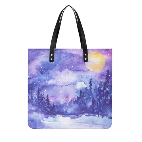 Sac à bandoulière Lune Aquarelle Arbre idéal pour vos escapades de week-end