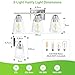 hykolity 3-Light Vanity Light Fixture, 5-Piece All-in-One Bathroom Set with Towel Bar, Ring, Robe Hook & Toilet Paper Holder for Bathroom Mirror Lighting, Brushed Nickel Wall Light with Glass Shade
