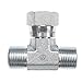 Brennan FS6600-04-04-04-FG Branch Tee O-Ring Face Seal Fitting, 9/16"-18 NPT x 9/16"-18 NPT x 9/16"-18 NPT Thread, 1/4" Male Face Seal x 1/4" Male Face Seal x 1/4" Female Face Seal Swivel
