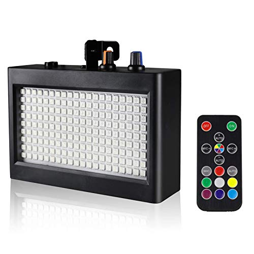 EcoStrobe Stage Strobe Light, Super Bright Flash Stage Lighting, Sound Activated and Speed Control White Strobe Light, Flash Party Lighting for Wedding, Xmas, Birthday, Club, DJ (180 LED STAGE STOBE)