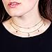 BaubleStar Fashion Layering Star Moon Charm Pendant Tassel Necklace 14K Rosegold Plated Chain Choker Collar Layered Statement Jewelry for Women