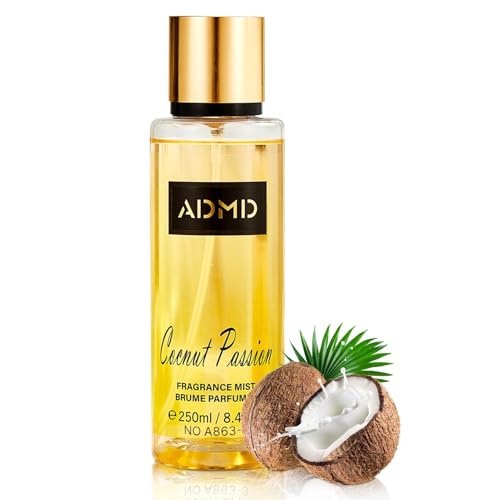 Coconut Body Spray, Profumata Per Il Corpo Fragranza, Spray per il corpo, Profumo di cocco fragrance, Profumo di lunga durata, capelli donna, per tutti i tipi di pelle