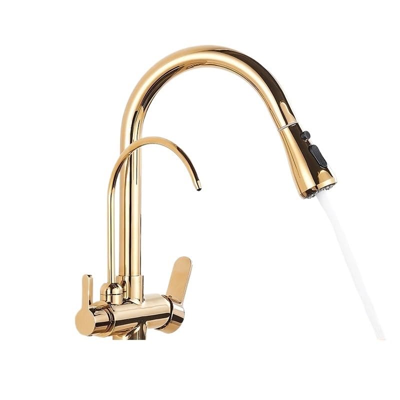 Robinet de cuisine de purification d'eau double sortie pour éliminer le calcaire