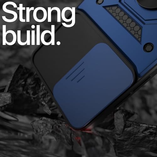 Image of Luxe Back Cover Compatible for Motorola G06 Power | D10 Tough Armor Case | Sliding Camera Shield | 360 Protection | Kickstand Ring Holder | Military-Grade Bumper Case - Blue