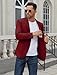 COOFANDY Mens Suit Blazer Classic Fit Fashion Business Wedding Sport Coats Suit Jacket Wine Red