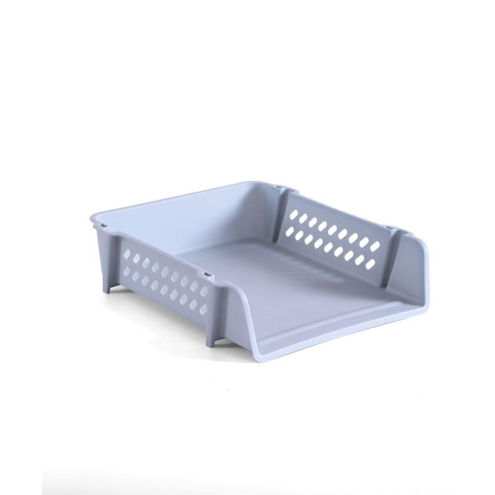FZL02068LM Paper Organizers Desktop Organizer Stackable File Rack Papers A4 Storage Tray Office Trays(Blue)