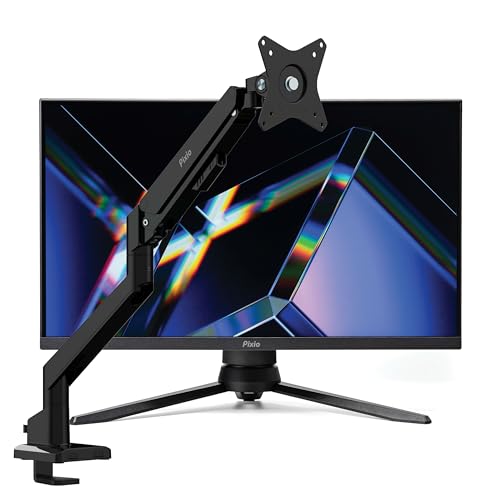 Image of Pixio PX24Q Pro 24 inch 180Hz Refresh Rate QHD 1440p Fast IPS 1ms GTG Response Time Gamnig Monitor with PS1S Wave Black Single Monitor Arm
