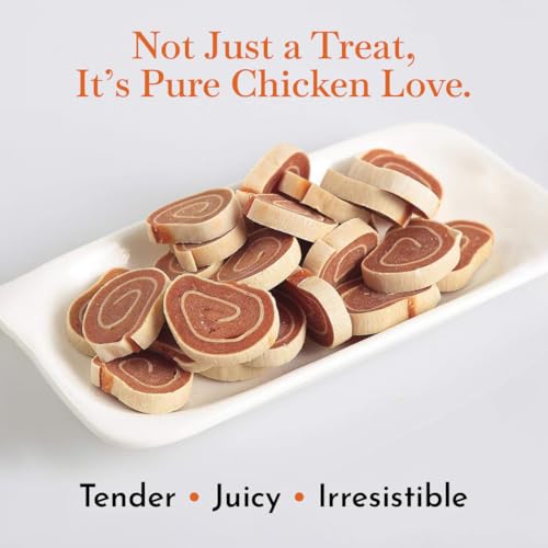 Image of PETS EMPIRE O'Dog Chicken Big Sushi, Healthy Dog Treats, Chewy Dogs Bites for Training and Feeding, Made with Real Chicken, Non-Vegetarian Pup Snacks for Dogs, Puppies - 100g
