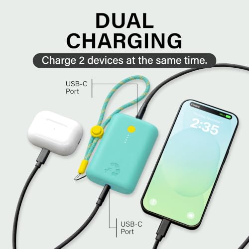 Image of Nimble Champ Portable Charger, 10000mAh Power Bank, 20W Dual USB-C Charging | Compatible with iPhone, Samsung, Tablet, iPad, MacBook, Travel Essential Power Bank with 2ft USB C Cable Included