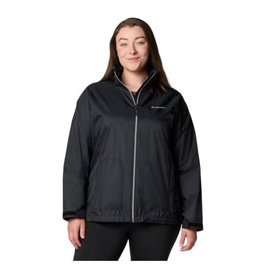 Columbia Womens Switchback IV Rain Jacket, Black, Medium