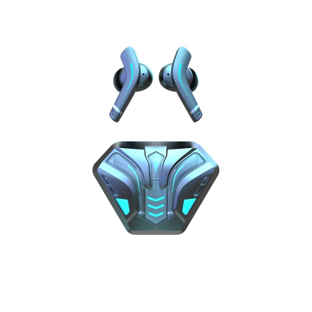 Wireless Earbuds, in-Ear Headphones with Wireless Charging Case, Immersive Sound Premium Deep Bass Earphones, Sweat Proof Dual Bluetooth 5.0 Headset with Built-in Mic for Sport and Work (Blue)