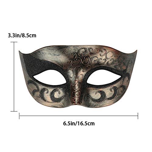 Image of Thmyo Couple's Venetian Masquerade Masks, Metal Mask Costumes Mardi Gras Prom Mask Set