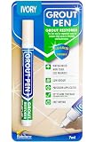 Grout Pen Ivory Tile Paint Marker: Waterproof Grout Paint, Tile Grout Colorant and Sealer Pen - Ivory, Narrow 5mm Tip (7mL)