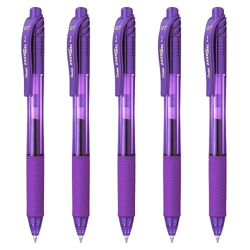 Bolígrafo Pentel EnerGel X BL107 tinta líquida morada 0.7mm miniatura 1
