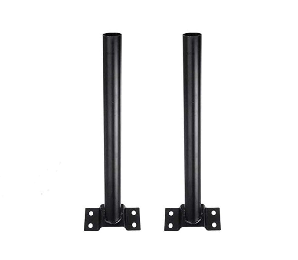 2X Palo Per Lampione Solare 48 Cm Staffa Nera Per Lampione Stradale Supporto Per Faro Led Da Esterno Palo per Antenna TV Braccio Per Muro Parete