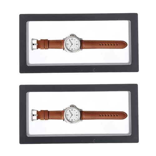 Healeved Boîte De Rangement Pour Montres 7.5X18.5X2 Cm Avec Cadre Flottant Transparent Boîte À Bijoux Portable Anti-Oxydation Présentoir Pratique Pour Stockage À Domicile Et En Voyage