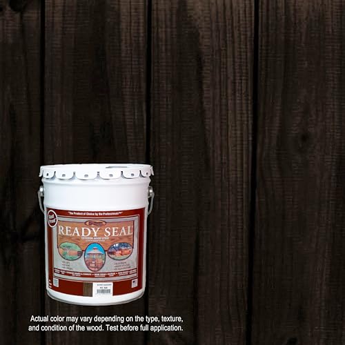 Image of Ready Seal Exterior Wood Stain | Semi-Transparent Oil-Based Formula | Professional Grade Stain and Sealer in One | Ideal for Decks, Fences, Pergolas, Wood Siding & More | 5 Gallon | Burnt Hickory