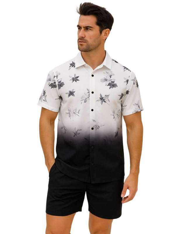 RK Enterprise Men’s Printed Co-Ord Set | Plus Size Casual Shirt & Shorts Set | Nightwear Pajama Suit, Loungewear, Beachwear & Vacation Outfit Design No Shirt-Short Set11-Parent-picture-26