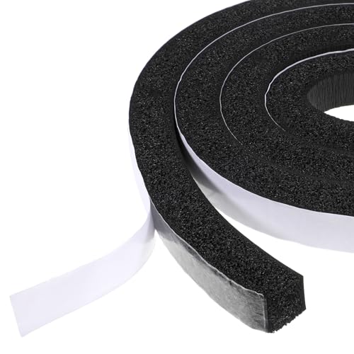 Dichtungsband Selbstklebend, Schaumstoff Klebeband, Schaumstoff Dichtungsband, Wetterfest Anti-Kollision Schalldichter Wasserdichter Staubdicht, Schwarz, 25×25mm, 2m Länge