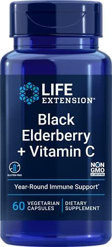 Life Extension Black Elderberry + Vitamin C 60 Capsules by Life Extension